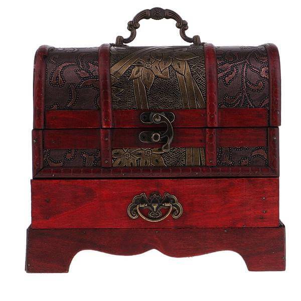 Scatola di legno per gioielli <br /> Vintage Red