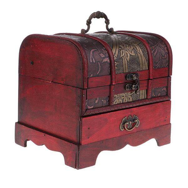 Scatola di legno per gioielli <br /> Vintage Red