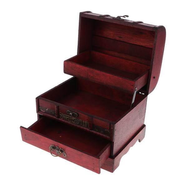 Scatola di legno per gioielli <br /> Vintage Red