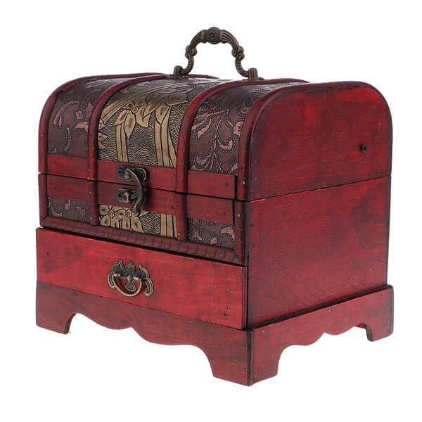 Scatola di legno per gioielli <br /> Vintage Red