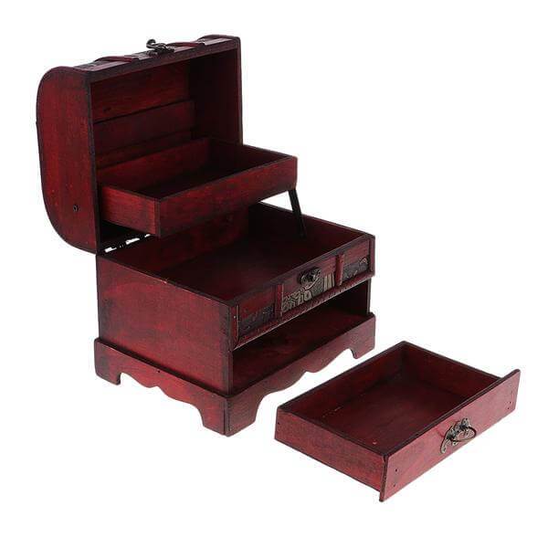 Scatola di legno per gioielli <br /> Vintage Red