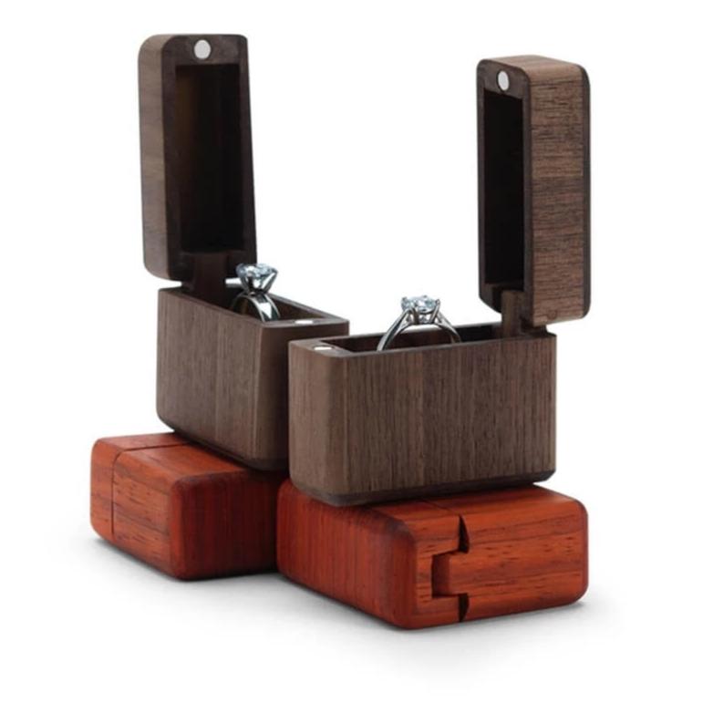 Custodia individuale in legno per anelli