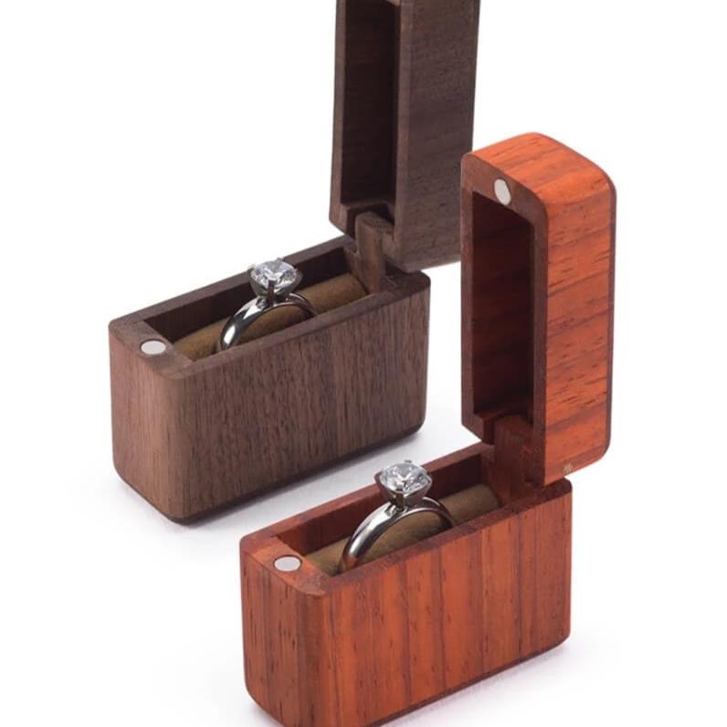 Custodia individuale in legno per anelli