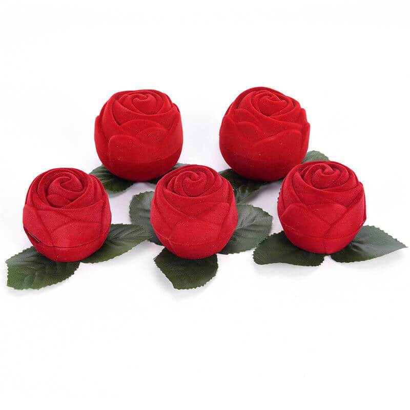 Custodia per anelli <br /> Rosa rossa