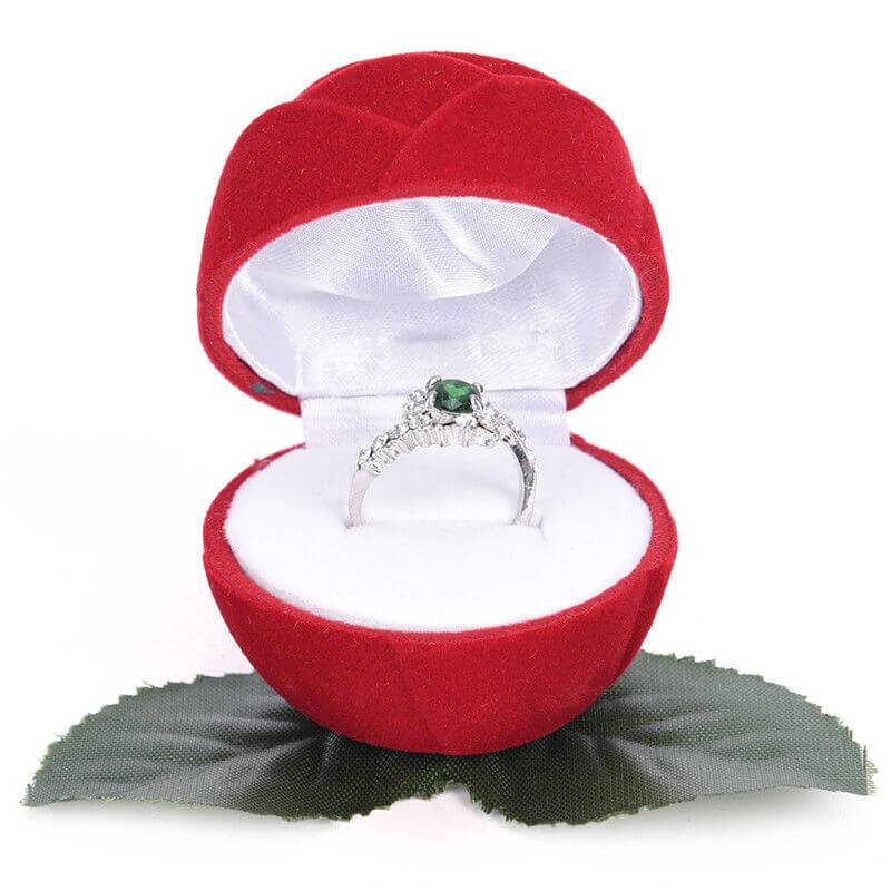 Custodia per anelli <br /> Rosa rossa