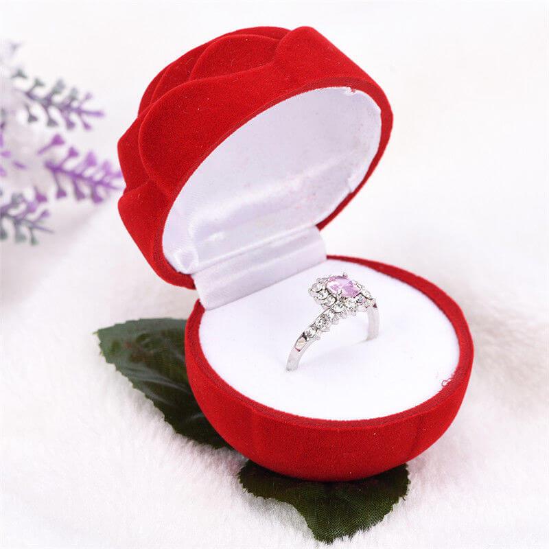 Custodia per anelli <br /> Rosa rossa