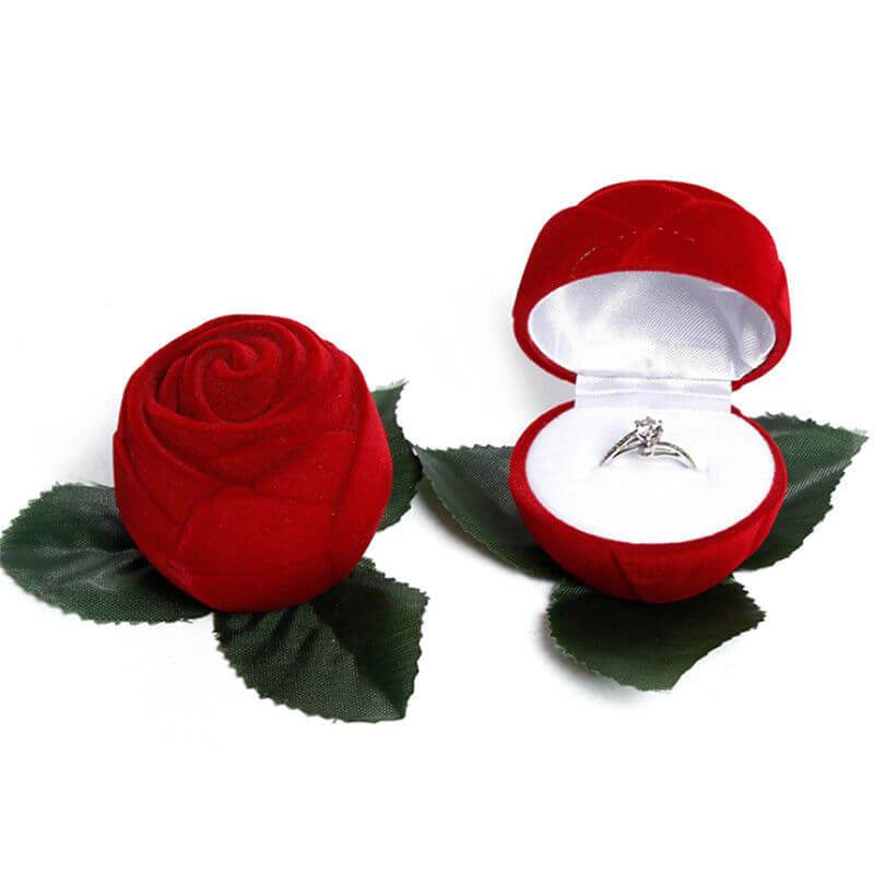 Custodia per anelli <br /> Rosa rossa